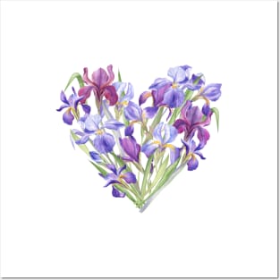 Iris Flowers Heart Posters and Art